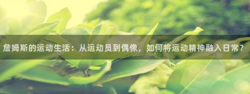 詹姆斯的运动生活：从运动员到偶像，如何将运动精神融入日常？